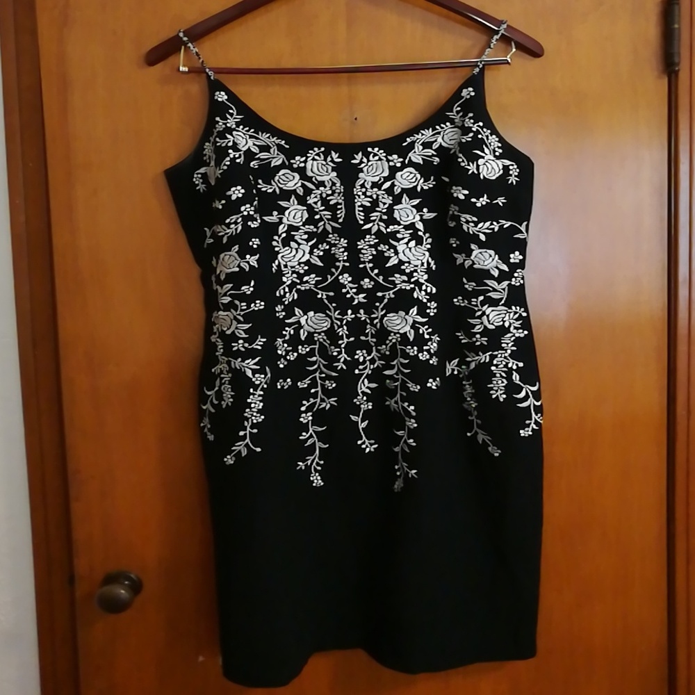 Black & White embroidered cocktail dress